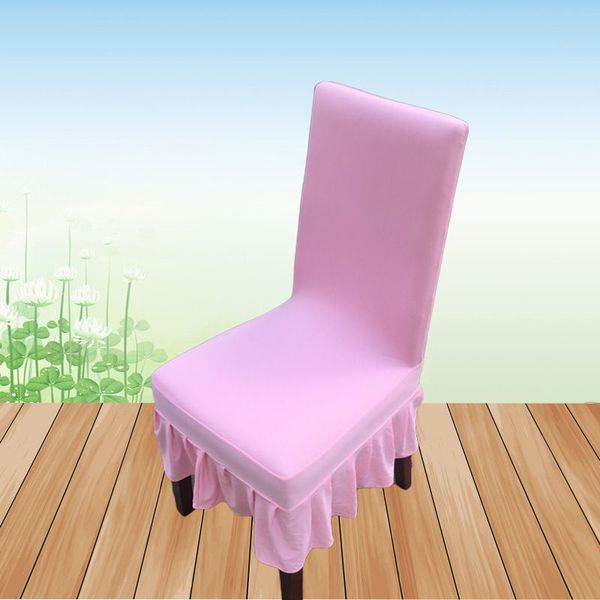 

new 1pc banquet spandex stretch elastic chair covers dining solid color half skirt seat cover for restaurant chair slipcover