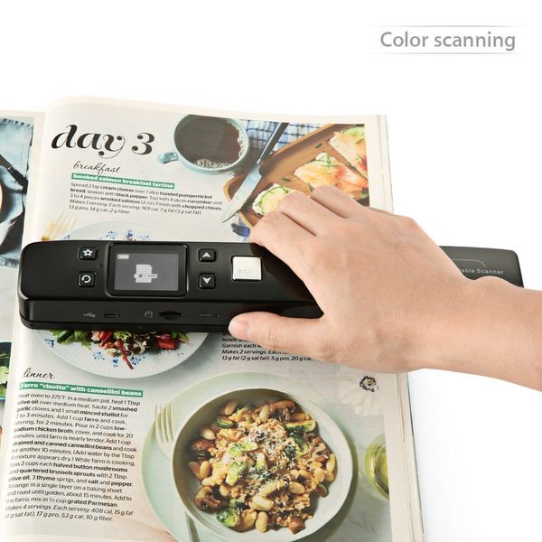 Mini portátil portátil Documento Scanner A4 tamanho 1050 DPI JPG / PDF Formate Display LCD para negócios Reciepts Photo Image Scanner Pen