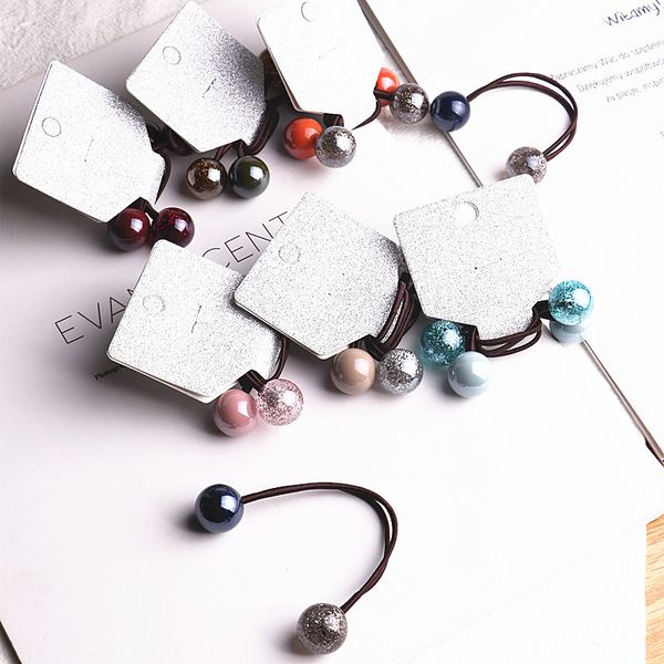 

2pcs новые cute шаровые твердая контрастные полосы принцессы головной убор дети упругие волосы дети канаты волос девочки аксессуары детские, Slivery;white
