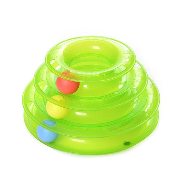 

three levels pet cat toy tower tracks disc cat intelligence amusement triple pay disc cat toys ball training amusement plate dhl i