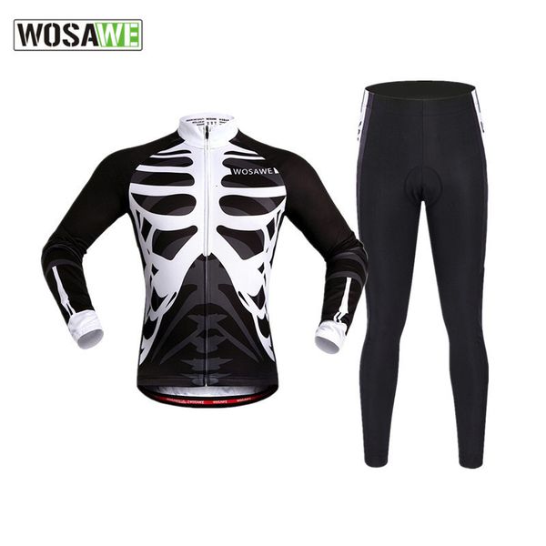 

wosawe autumn riding apparel long sleeve suit bicycle cycling wear long sleeve jacket ride president pants silica gel pad