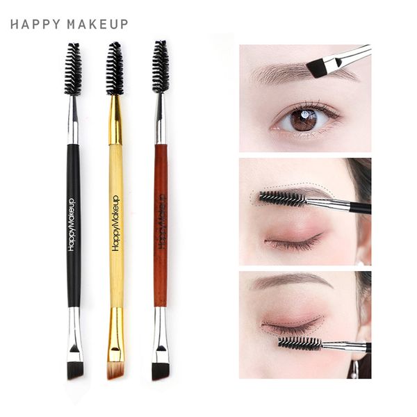 

5pcs makeup brush double-end wood handle angled mascara brush plus eyebrow