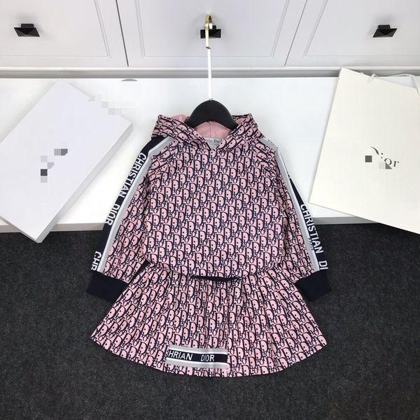 

Kid girl letter et hooded jumper top with kirt baby fa hion ca ual 2pc outfit children 039 retail clothe, White