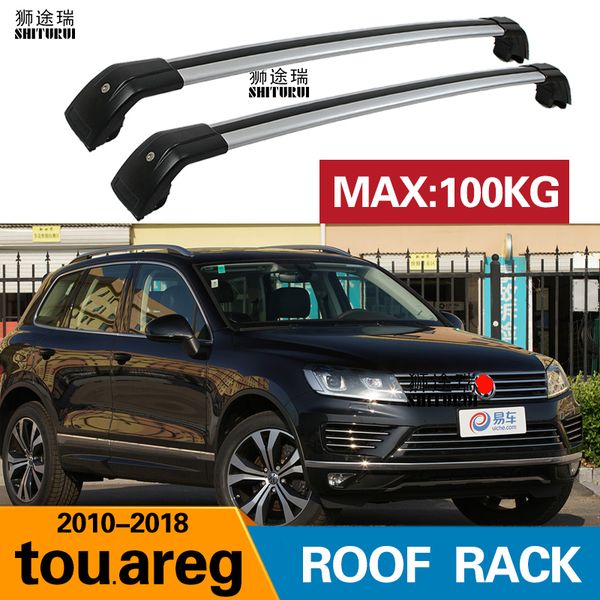 

2pcs roof bars for volkwagen touare.g 5-dr suv, 2010-2018 aluminum alloy side bars cross rails roof rack luggage cuv suv