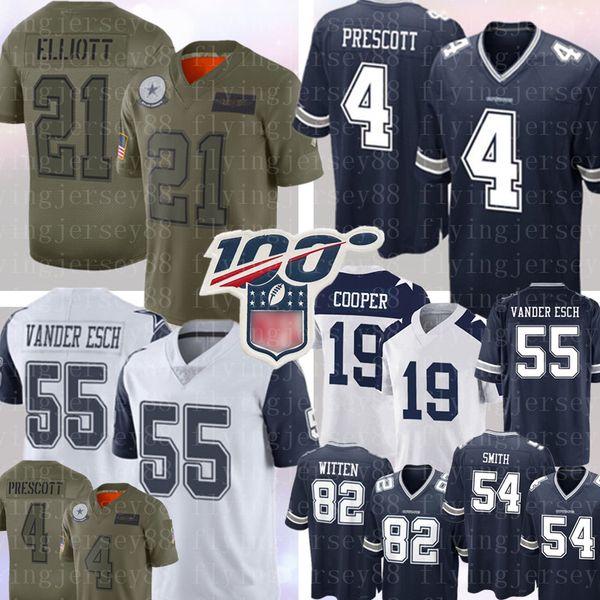 

4 dak prescott dalla jersey cowboy 21 ezekiel elliott 55 leighton vander esch jersey 19 amari cooper jaylon smith jason witte jerseys s-xxxl, Black;red