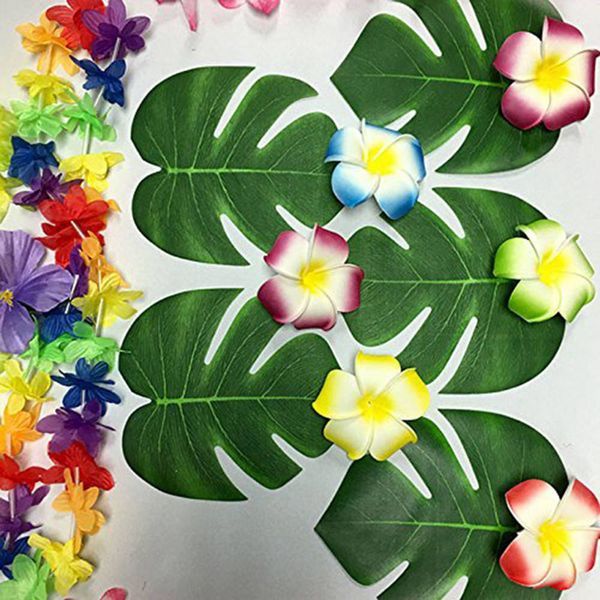 

brand new artificial tropical palm leaves simulation decoration leaves hawaiian luau party beach valentines decoration jungle party