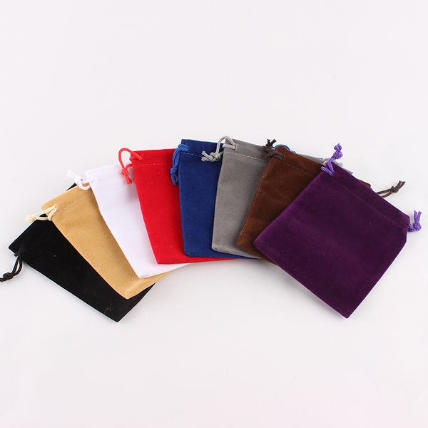

10pcs/lot 8*10 cm custom logo printed drawstring bag velvet pouch