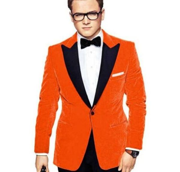 

new arrival sigle breasted men's groom tuxedos lapel groomsmen men's wedding tuxedos prom suits (velvet jacket+black pants, White;black