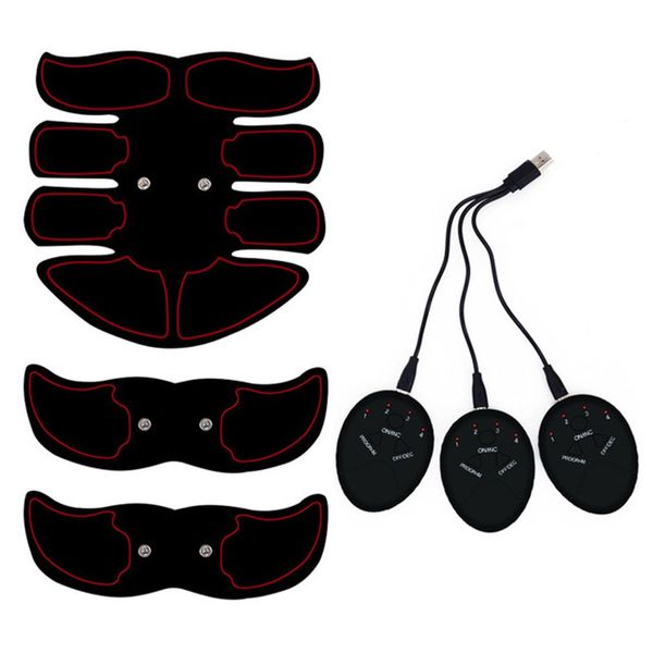 

gym 3 pcs/set abdominal muscle sticking abdomen machine abdomen instrument abdomen sticking fitness machine can be charged without batteries, Silver