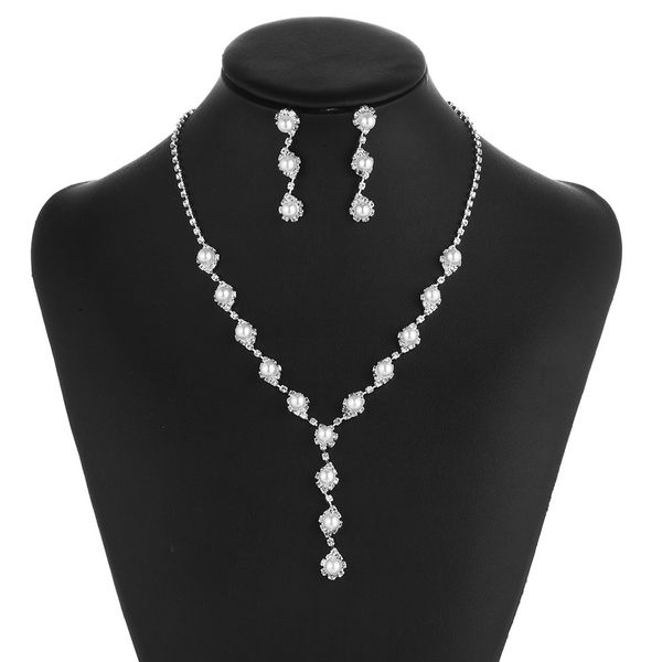 

wedding party one set jewelry sets beaded flower leaf headwear of bride crown diamond headwear for bride acting initiation graduation rs-261, Silver
