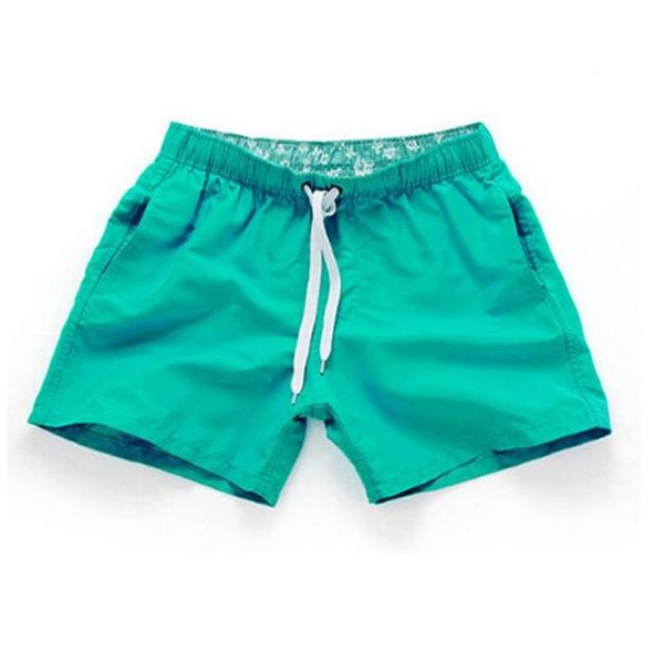 

solid color summer beach pants men drawstring quick dry swimwear boxers shorts fashion, White;black