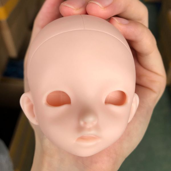 

2pcs 1/6 unpainted girl moveable plastic nude doll parts white skin head