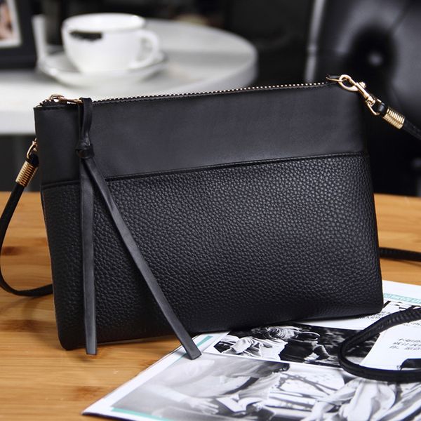 

ladies hand bags pu leather small black handbags for women fashion tassle flap bags female envelope shoulder bag zipper