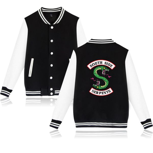 

winter jacket american tv riverdale women fashion jackets coat south side mens female fans baseball jacket plus size clothes, Black;brown