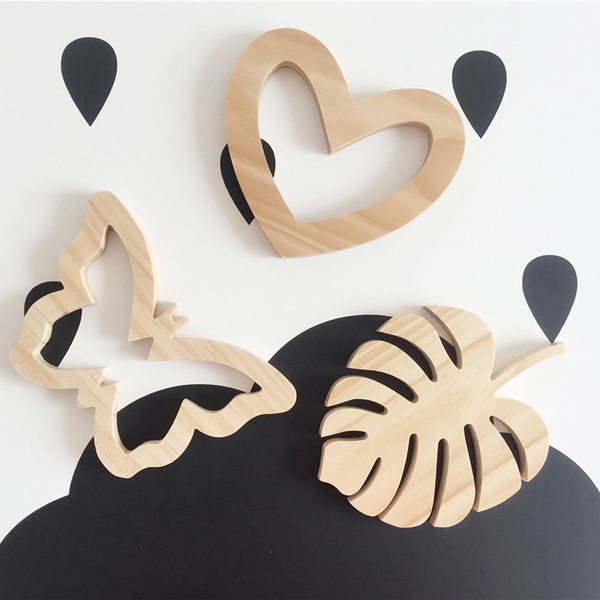 

ins nordic стиль северная европа деревянные stars moon плоскость бабочки стены стикеры детской комнаты украшения домашнее украшение