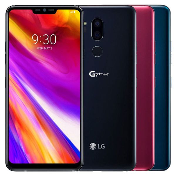 

refurbished original lg g7+ thinq g710eaw dual sim 6.1 inch octa core 6gb ram 128gb rom 3 cameras 16mp 4g lte smart android phone dhl 1pcs