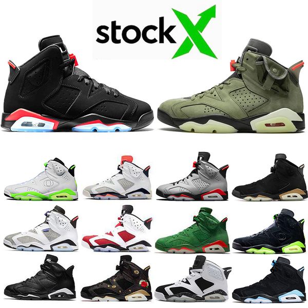 

2020 new travis scotts x 6 medium olive 6s men basketball shoes yellow cactus jack unc reflective bugs bunny sports sneakers us 8-13
