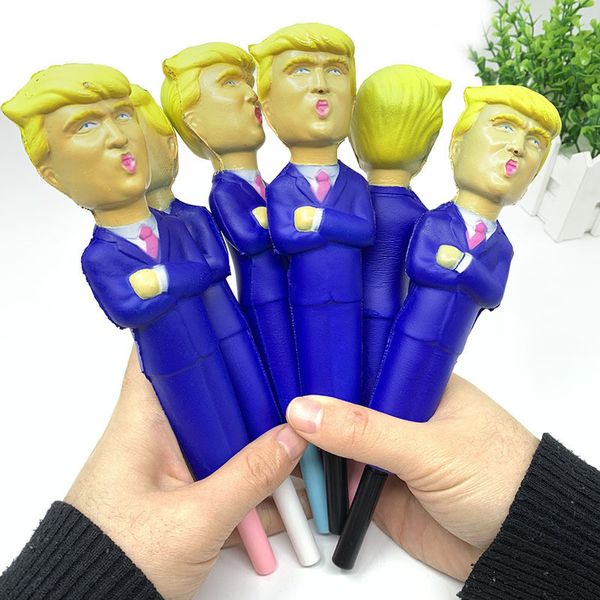 

donald trump pen squishy toys squeeze slow rebound simulation cartoon president pens for america general election, Blue;orange