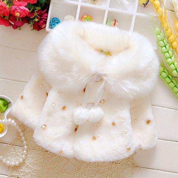 

lovely faux fur coats for baby girls autumn winter black dot clothing child wool outwear little girl beadings shawl kids costume, Blue;gray