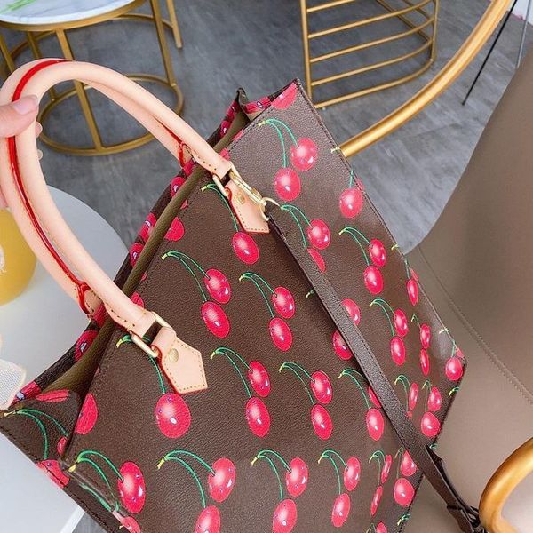 

designer handbags purses women tote shoulder bag with leather cherry pattern handbag 33cm designer wallet hristmas gift