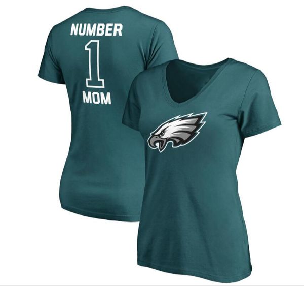 

Women's Philadelphia Mothers Day Eagles Pro Line Royal #1 Mom V-Neck T-Shirt Gift For Mother Free Shipping