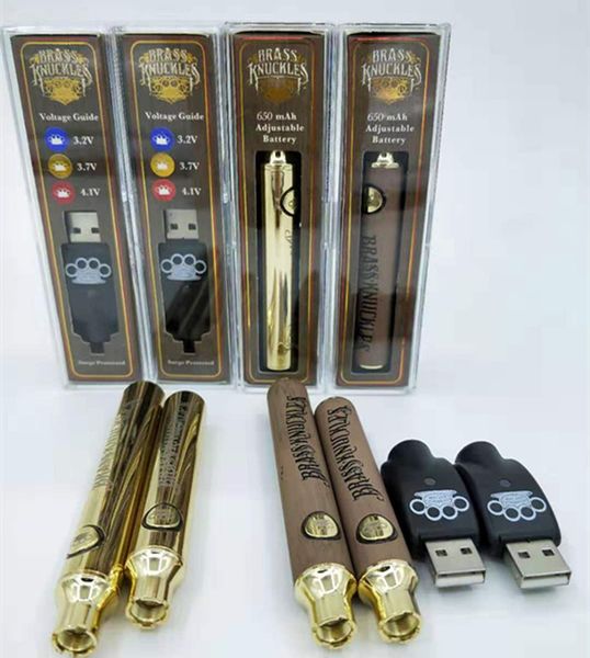 

Brass Knuckles Vape Батарея 650mAh Gold 900mAh Деревянные Variable Voltage Vape Pen с USB зарядное устройство в подарочной упаковке для 510 Thread Vape Картриджи