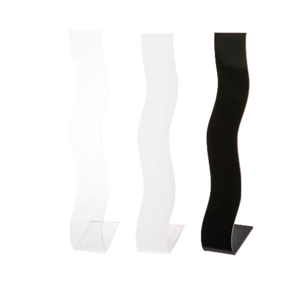 

[ddisplay] acrylic panel s-shape hair clip holder display transparent bobby pin storage holder classic black barrette organizer display(big), Black;white