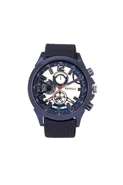

navigli male clock 7041s01, Slivery;brown