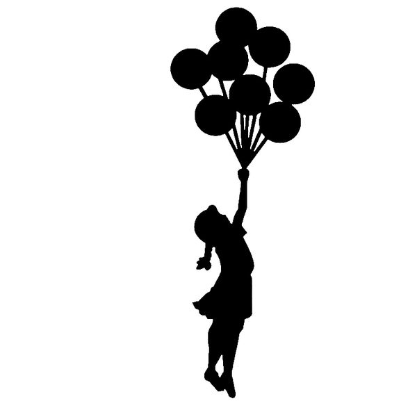 

20.9*7.6cm balloon girl - vinyl car decal sticker and interesting fashion sticker decals body decals rear window car sticker