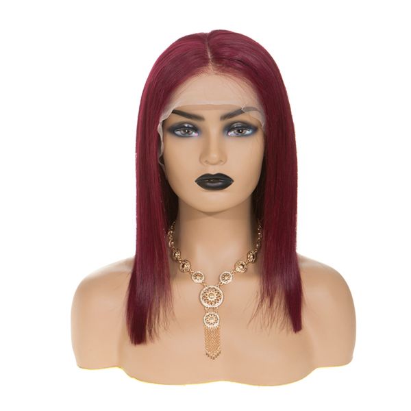 

sevengirls прямой burgundy боб полный парики шнурка 99j полный шнурок человеческих волос парики бразильский парик pre-сорвала с ребенком рем, Black;brown