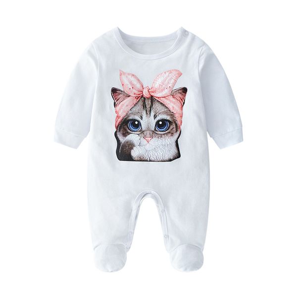 

baby boys girls clothes spring cartoon cat long sleeve romper autumn children's infant clothing winter 0-12  kid jumpsuits b282, Blue
