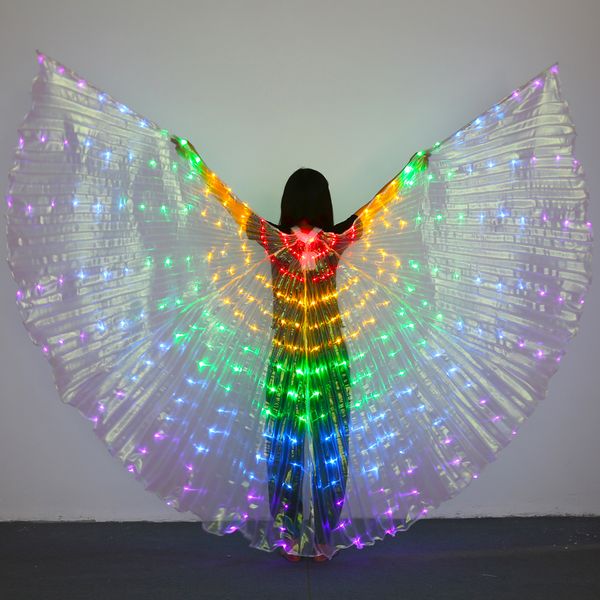 

halloween large colorful luminous butterfly led belly dance wings, Black;red