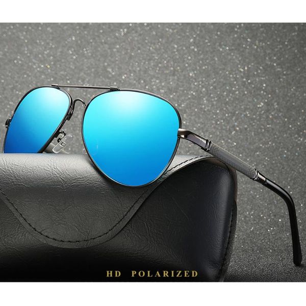 

driving glasses polarized men sunglasses uv400 blue mirror male glasses for men with box, White;black