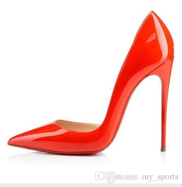 

europe and america favorite of ladies fashion pump patent leather high heel ladies wedding shoes pointed high heels ladies high heels, Black