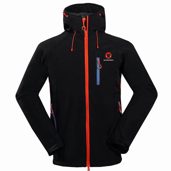 

2019 outdoor softshell male waterproof jacket camping hiking outdoor sports brand clothing windbreaker skiing thermal jacket, Blue;black