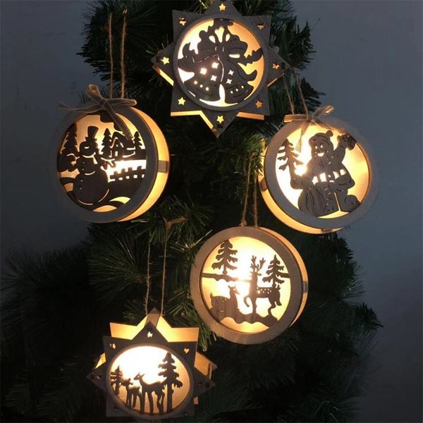 

wooden christmas deer lamp deskdecoration christmas tree decoration pendant household family home accessories dropshipping