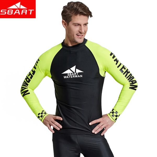 

2019 new real sbart long sleeve men sunscreen surf clothing outdoor snorkeling male sun jellyfish swimsuit rash guards surfing