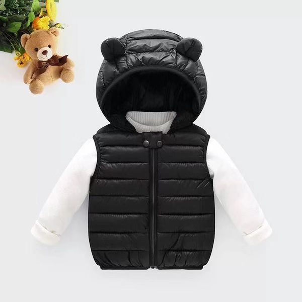 

baby girl clothes winter kids wasitcoat hooded light solid cotton outerwear toddler vest baby boy clothes, Camo