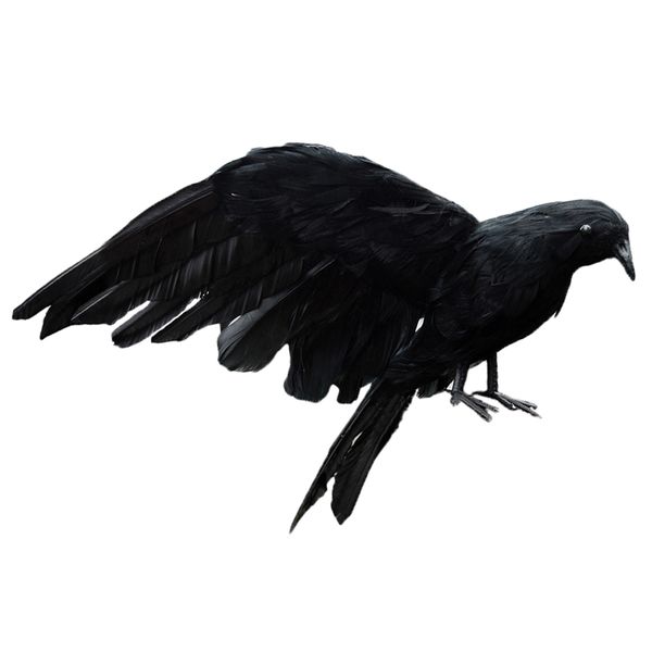 

lifelike simulated feathered birds crow garden