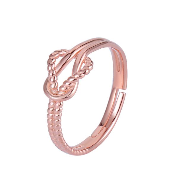 

925 sterling silver geometric rose gold adjustable ring fine jewelry rings for women wedding party personality accessories, Golden;silver