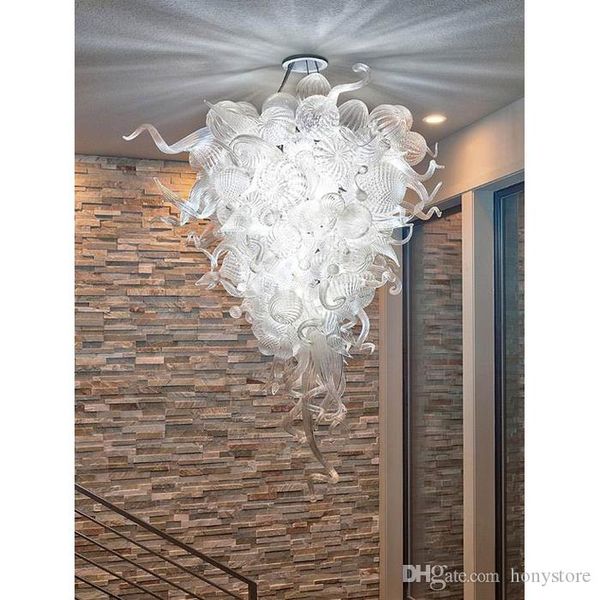 Murano vidro puro luminária luminária LED 100% mão soprada pingente candelabros