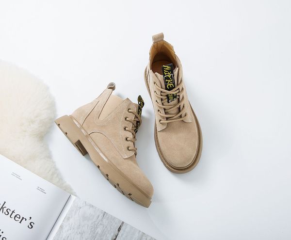 

martin female season short boots flat bottom middle heel tightness snow boots, Black