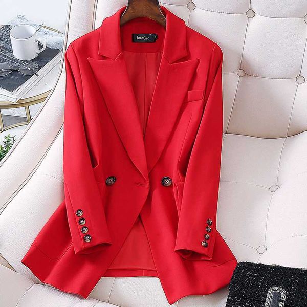 

женщины элегантный с длинным рукавом двубортный блейзер куртка повседневная твердая женская шикарная леди офисный костюм блейзер верхняя оде, White;black