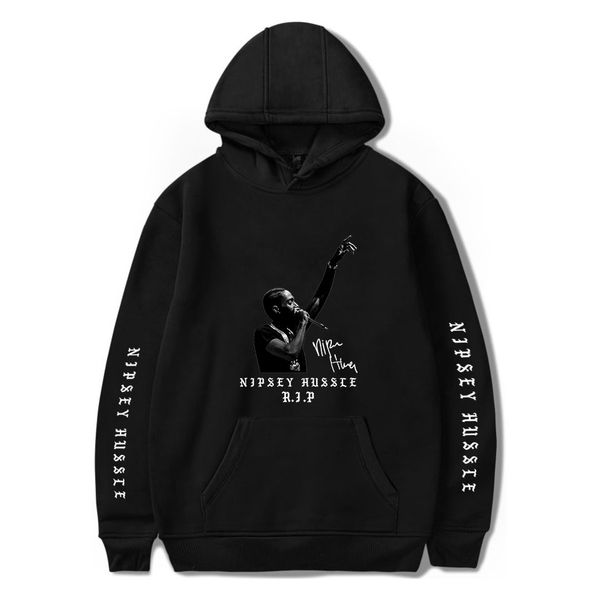 

2019 nipsey hussle hoodie fashion rapper print hooded boy/girl popular clothes hip hop casual nipsey hussle hoodies sweatshirts, Black