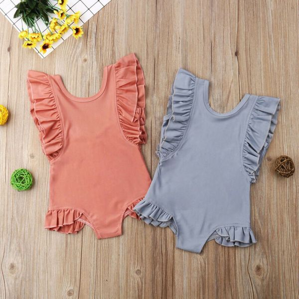 

summer kids baby girl ruffle swimming bikini costume swimwear swimsuit beachwear, Blue