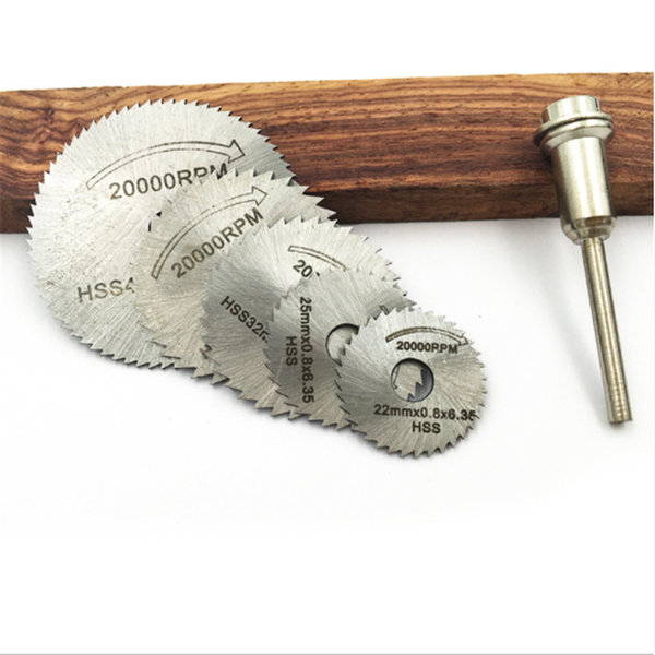 

6pcs/set stainless steel slice metal cutting disc with 1 mandrel for rotary tools 22-50mm cutting disc