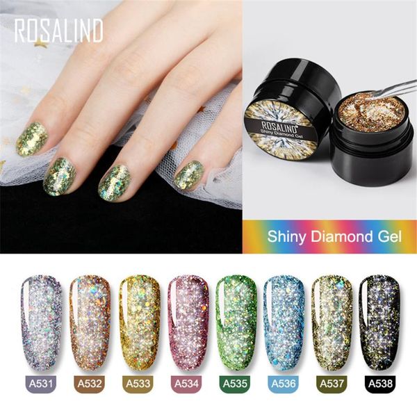 

rosalind 8 colors flash diamond glue diamond nail gel led / uv lamp for nail design new polish glue lasting y12.31, Red;pink