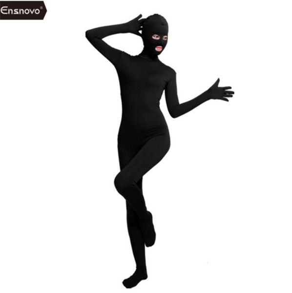 

halloween skinny catsuit costumes fashion lycar spandex long sleeve classic cosplay costumes cosplay clothing, Black