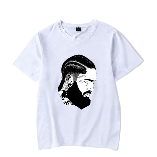 

hombres 2019 nipsey hussle rap t-shirt men's summer basic t-shirt short sleeves, White;black