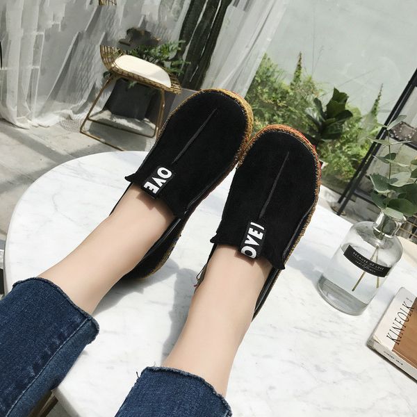 

fashion women shoes casual flat shoes women fashion loafers round toe oxford, Black